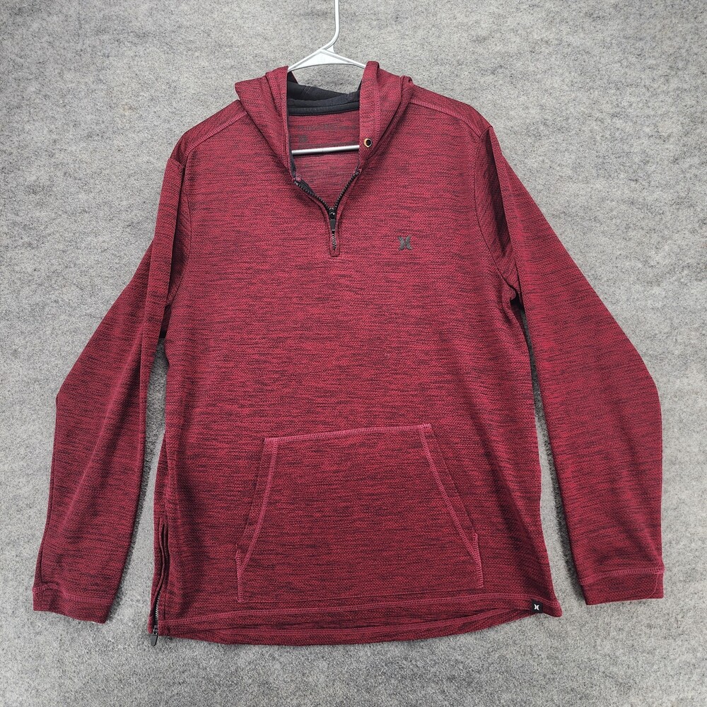 Hurley Buckle Hoodie Mens Large Red Performance Sweatshirt